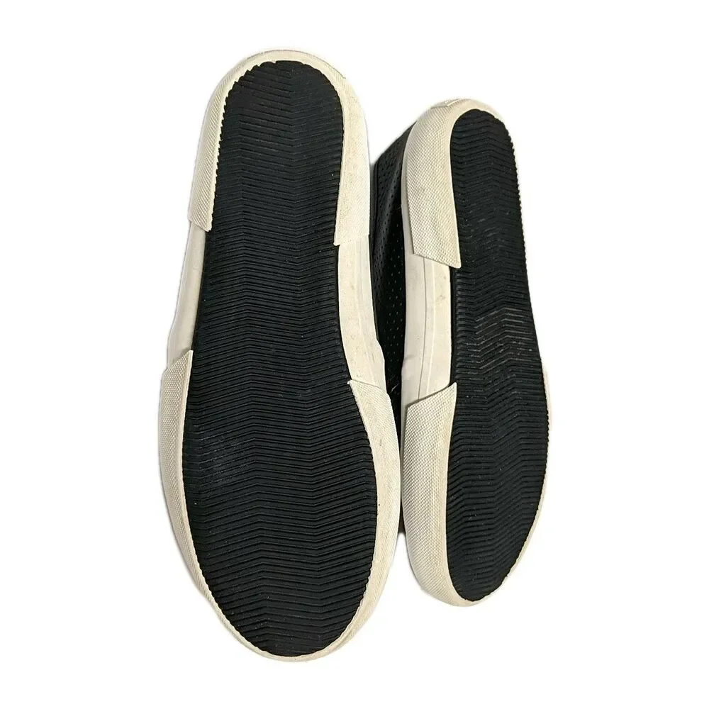 Michael Kors Women Leather Slip-On Shoes 8 Boerum Double Gore Lasered Black